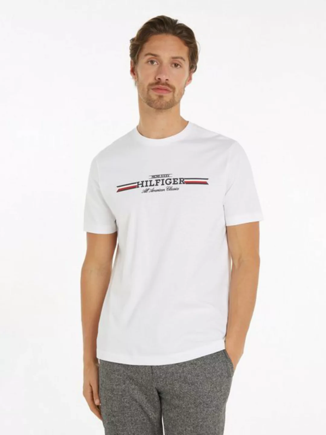 Tommy Hilfiger Rundhalsshirt HILFIGER CHEST STRIPE TEE günstig online kaufen