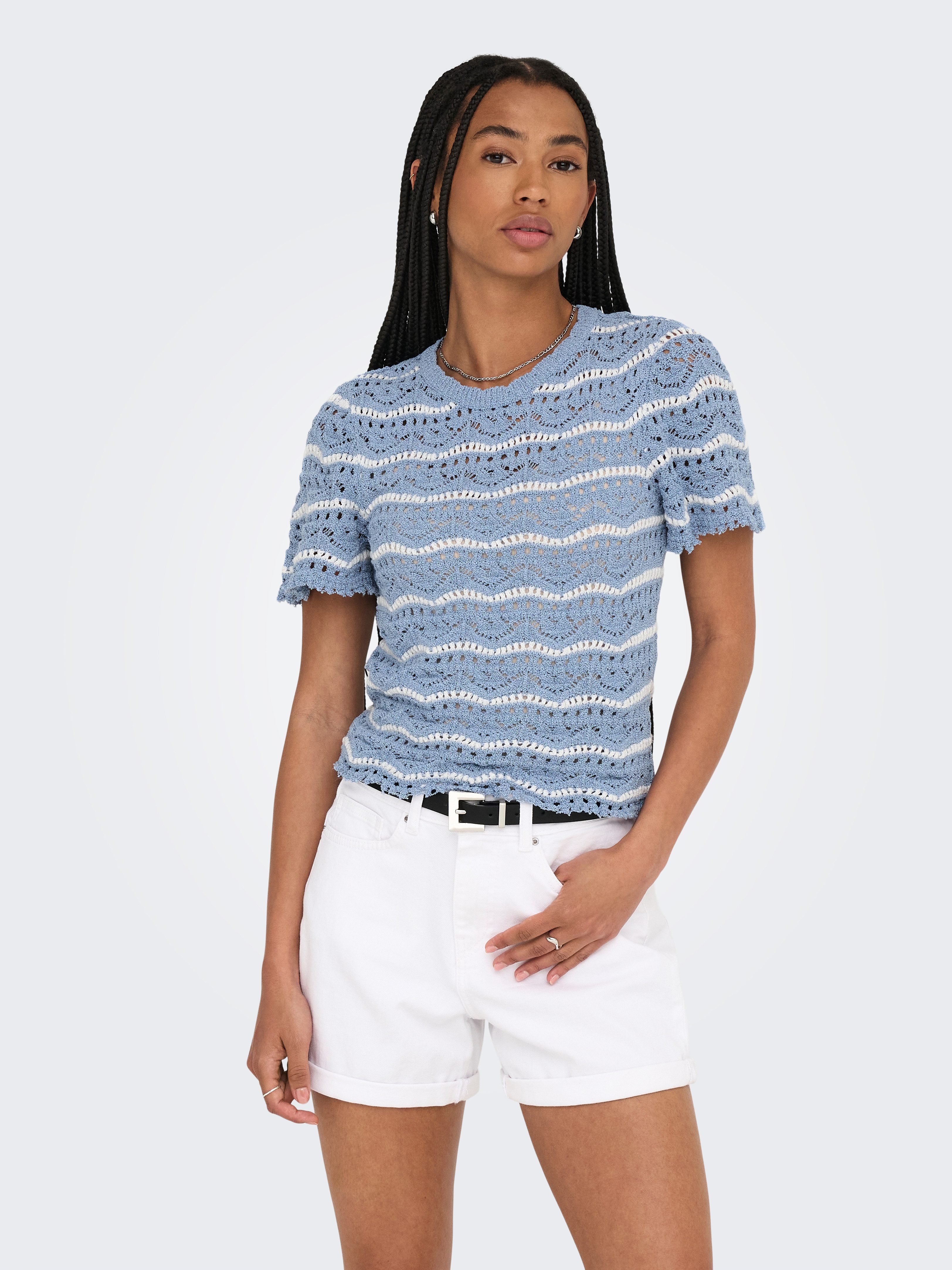 ONLY Kurzarmpullover ONLANNASOFIA LIFE SS STRIPE günstig online kaufen