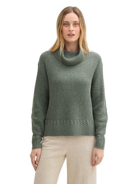 TOM TAILOR Strickpullover, mit extra großem Struktur-Kragen günstig online kaufen