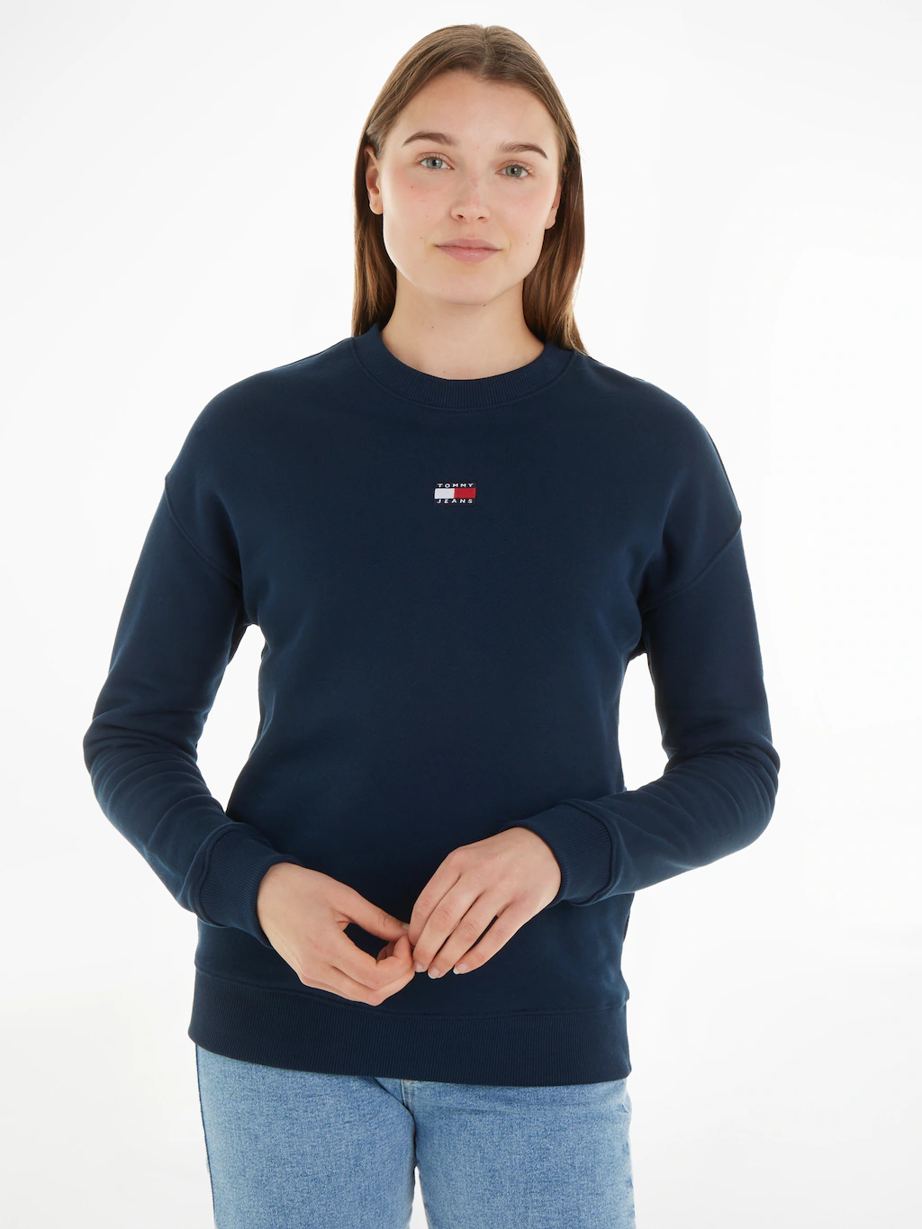 Tommy Jeans Sweatshirt mit Dropshoulder-Design und Frontlogo günstig online kaufen