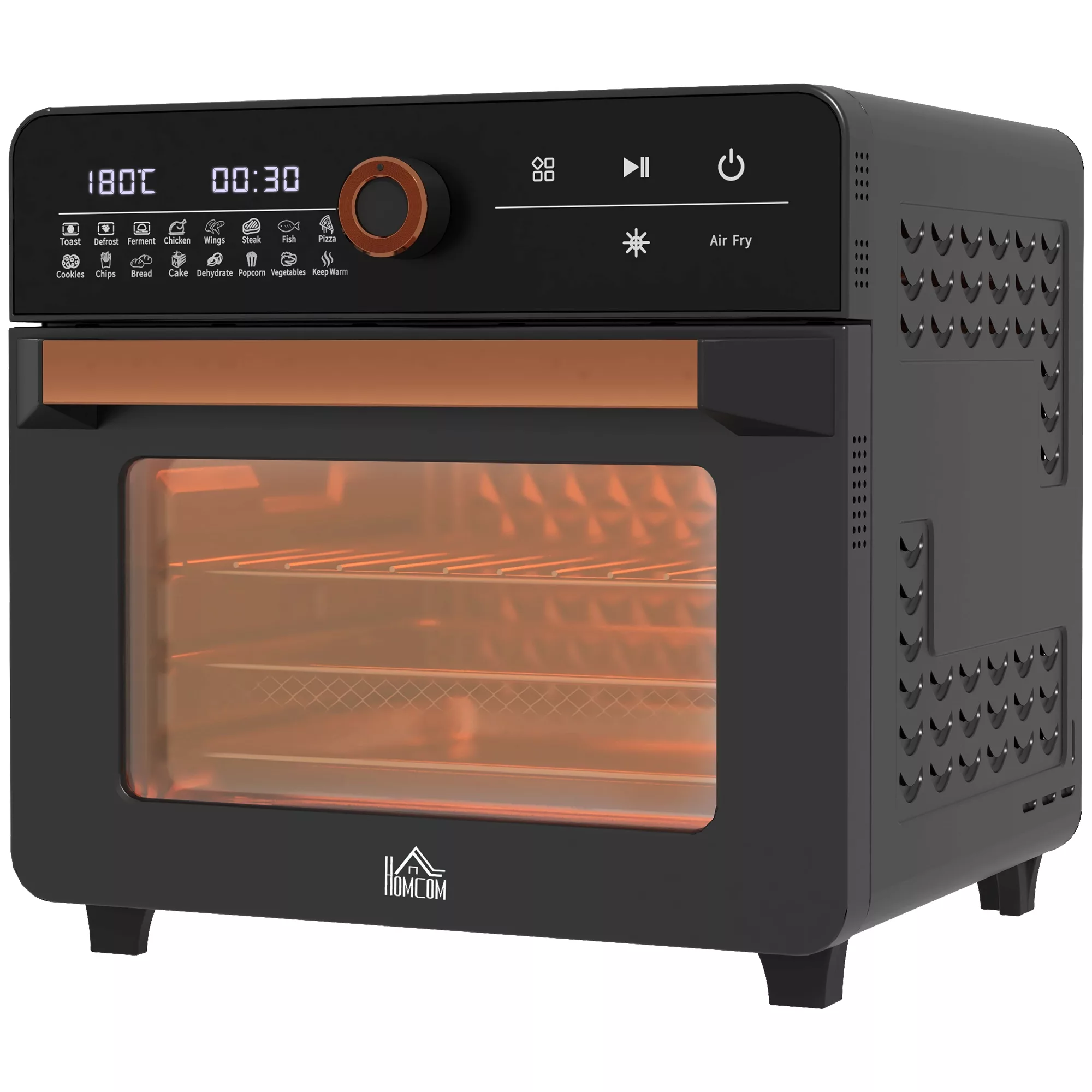 HOMCOM 3 in 1 Minibackofen mit Umluft, Frittierkorb, Timer, 40 °C-220 °C, 2 günstig online kaufen