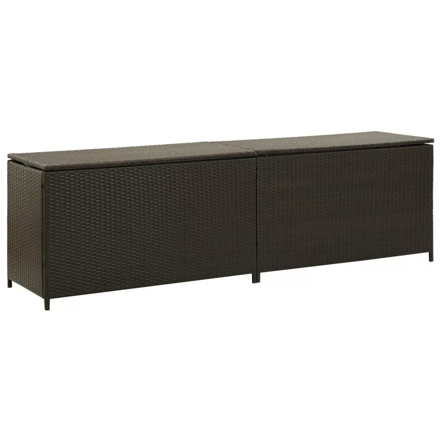 furnicato Gartenbox Poly Rattan 200x50x60 cm Braun günstig online kaufen