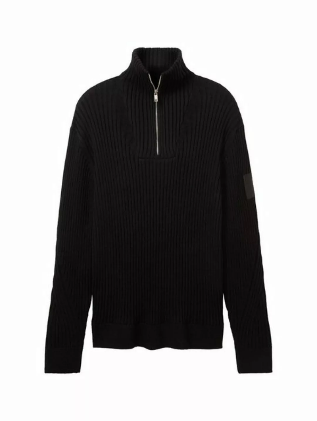 TOM TAILOR Denim Sweatshirt rib structure knit troyer günstig online kaufen