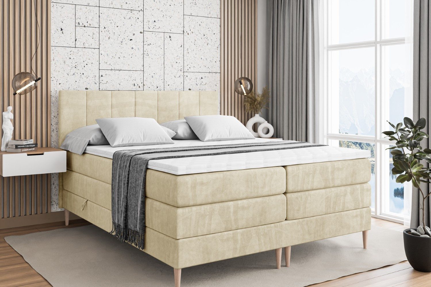 ALTDECOR Boxspringbett MOETI-F KING (Multipocket-Matratze H4, günstig online kaufen