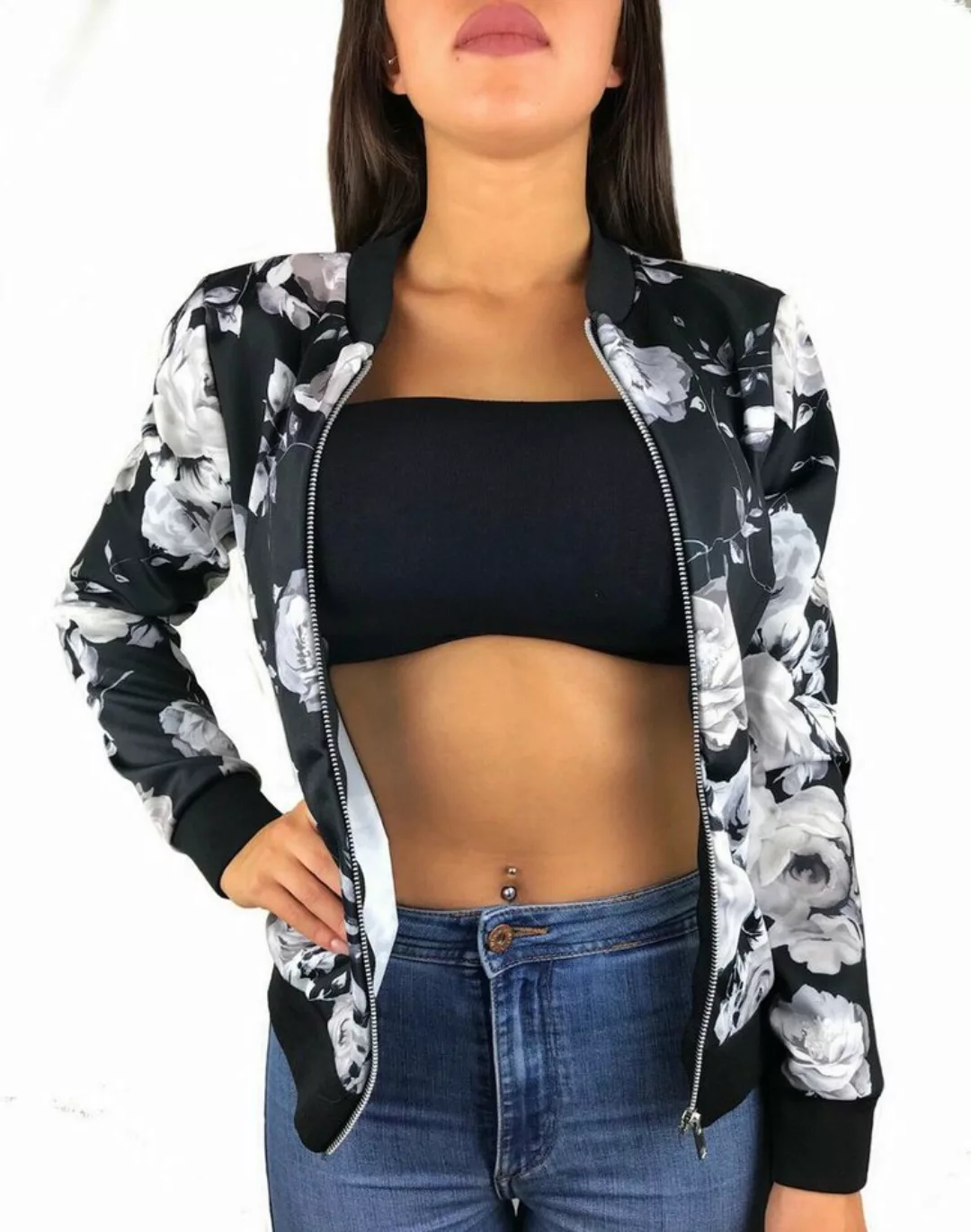 Worldclassca Blouson Worldclassca Damen Blouson Bomberjacke Blumen Übergang günstig online kaufen