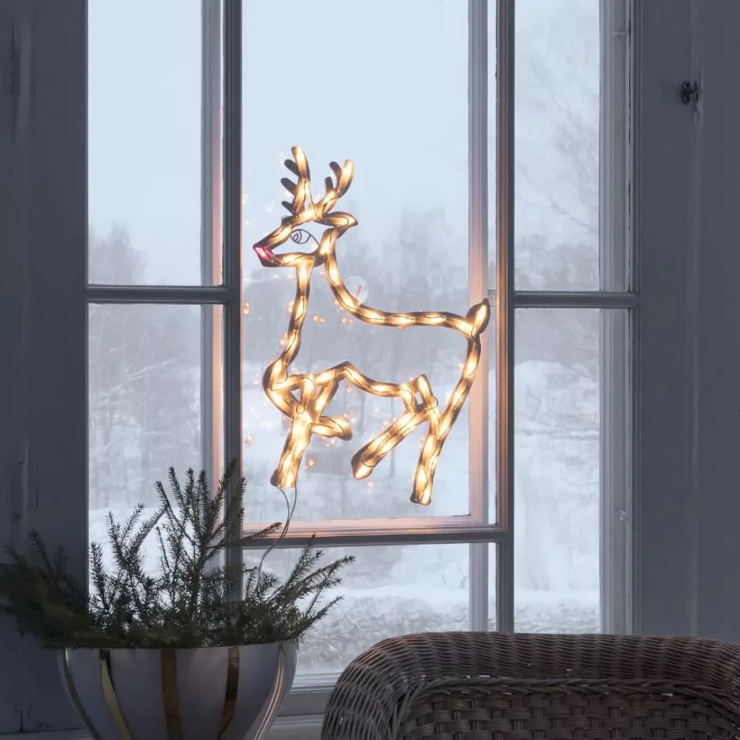 LED Deko Fensterbild Rentier in Weiß in Weiß 50x 0,06W 150lm günstig online kaufen