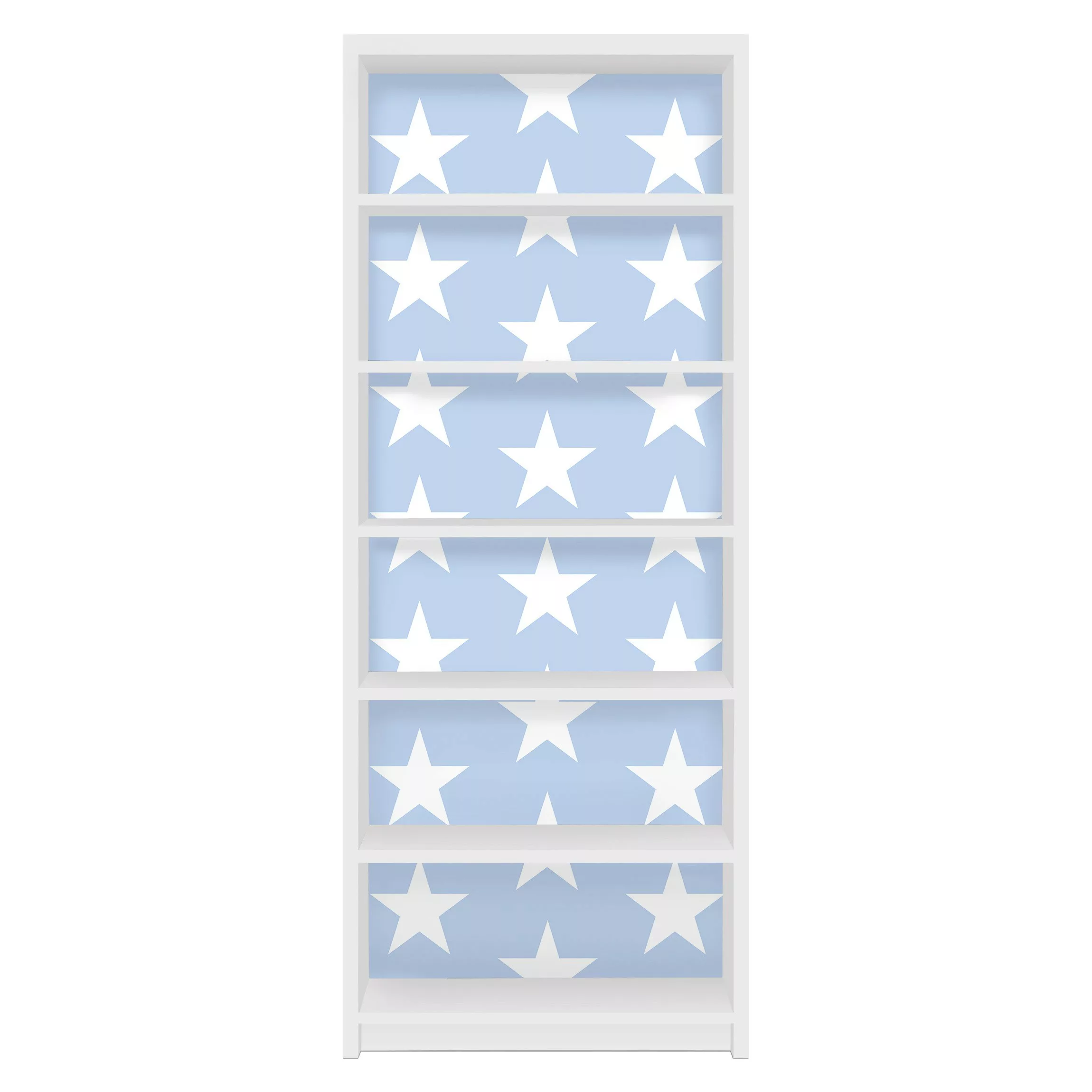 Möbelfolie für IKEA Billy Regal Weiße Sterne auf Blau günstig online kaufen