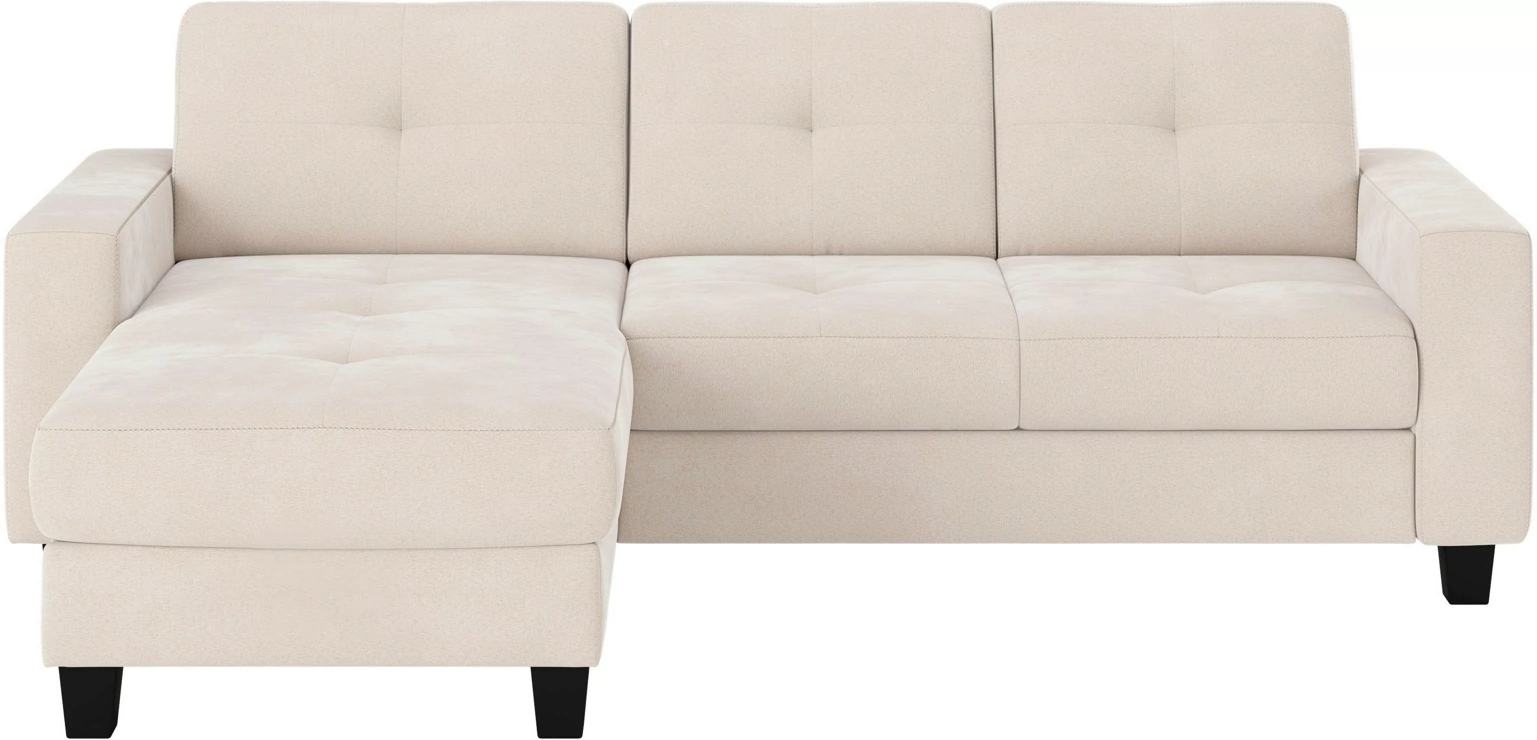 Places of Style Ecksofa "Varese L-Form", Kreuznaht in beige günstig online kaufen