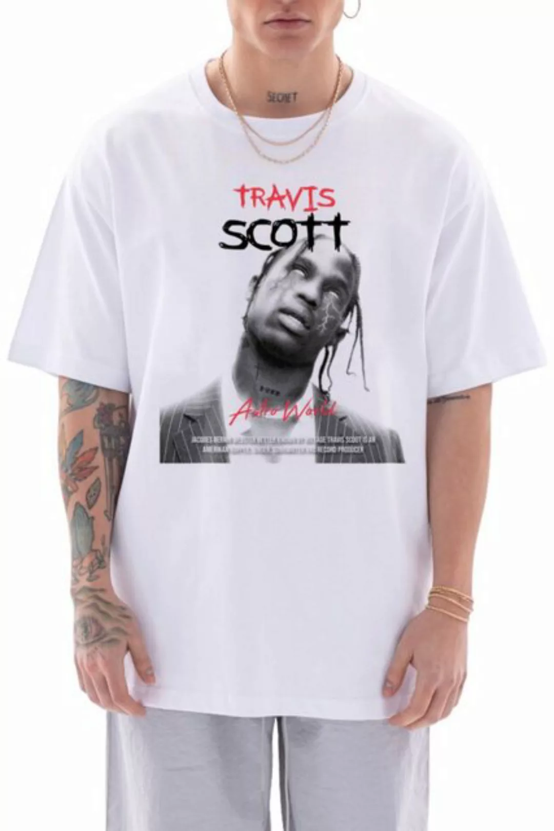 OSSY HOMER Print-Shirt Travis Scott Herren T-Shirt – Astroworld Grafik-Prin günstig online kaufen