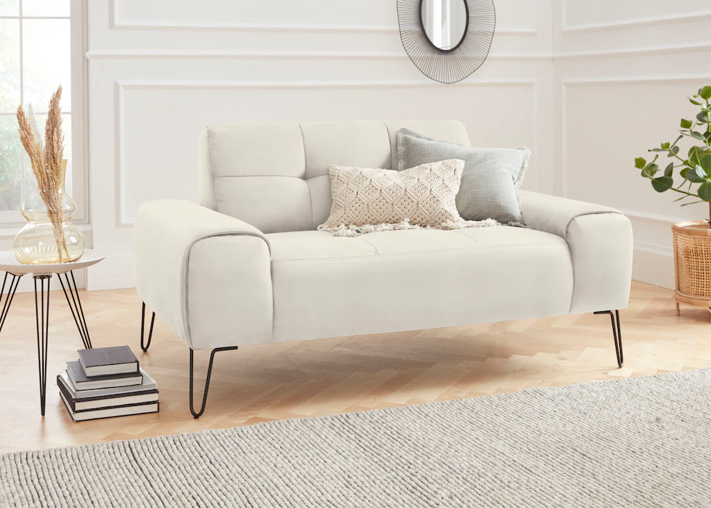 exxpo - sofa fashion 2-Sitzer "Taranto, aktuelles Design trifft Sitzkomfort günstig online kaufen