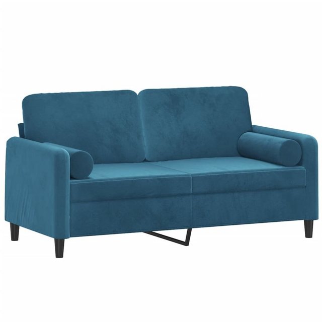 vidaXL Sofa 2-Sitzer-Sofa mit Zierkissen Blau 140 cm Samt günstig online kaufen