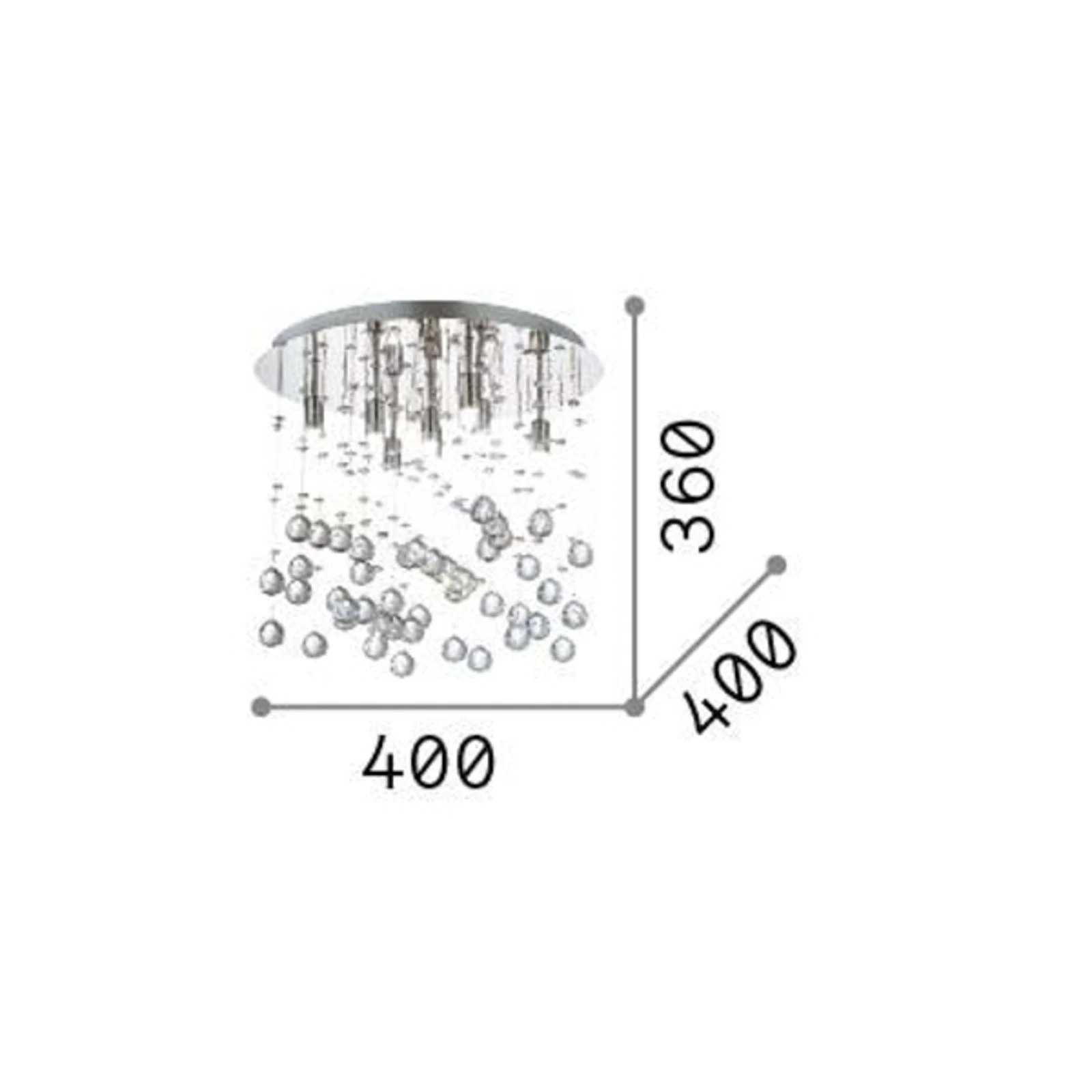 Ideal Lux Deckenlampe Moonlight chrom Metall Kristall 8-flg. günstig online kaufen