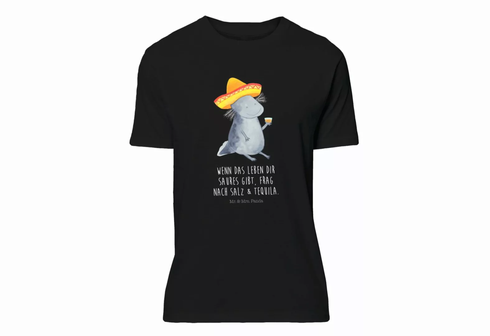 Mr. & Mrs. Panda T-Shirt Axolotl Tequila - Schwarz - Geschenk, Molch, Mexik günstig online kaufen