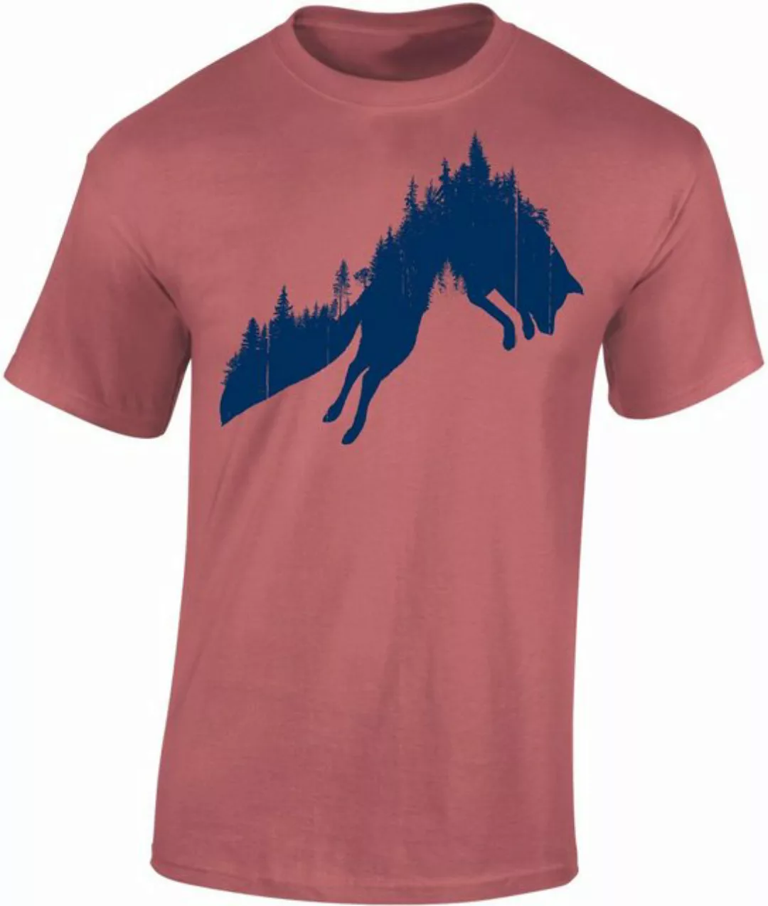 Baddery Print-Shirt Jäger T-Shirt - "Waldfuchs" - Geschenk für Jäger - Jagd günstig online kaufen