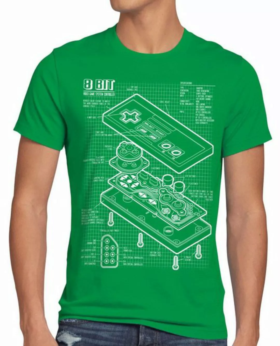 style3 Print-Shirt Herren T-Shirt NES Controller classic gamer 8-Bit mario günstig online kaufen