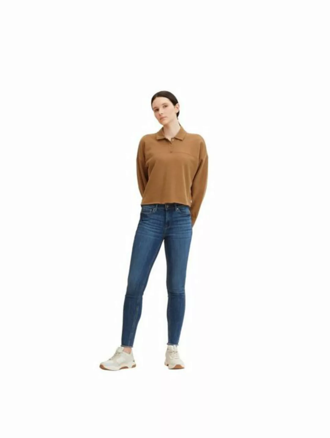 Tom Tailor Denim Damen Jeans JONA - Extra Skinny Fit - Blau - Used Mid Ston günstig online kaufen