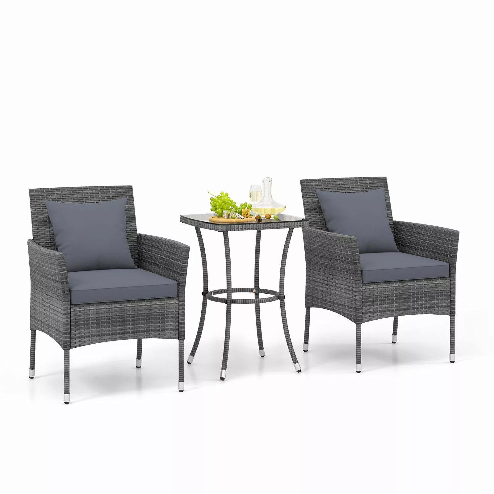COSTWAY Balkonset, (3-tlg), 2 Personen, Rattan, günstig online kaufen