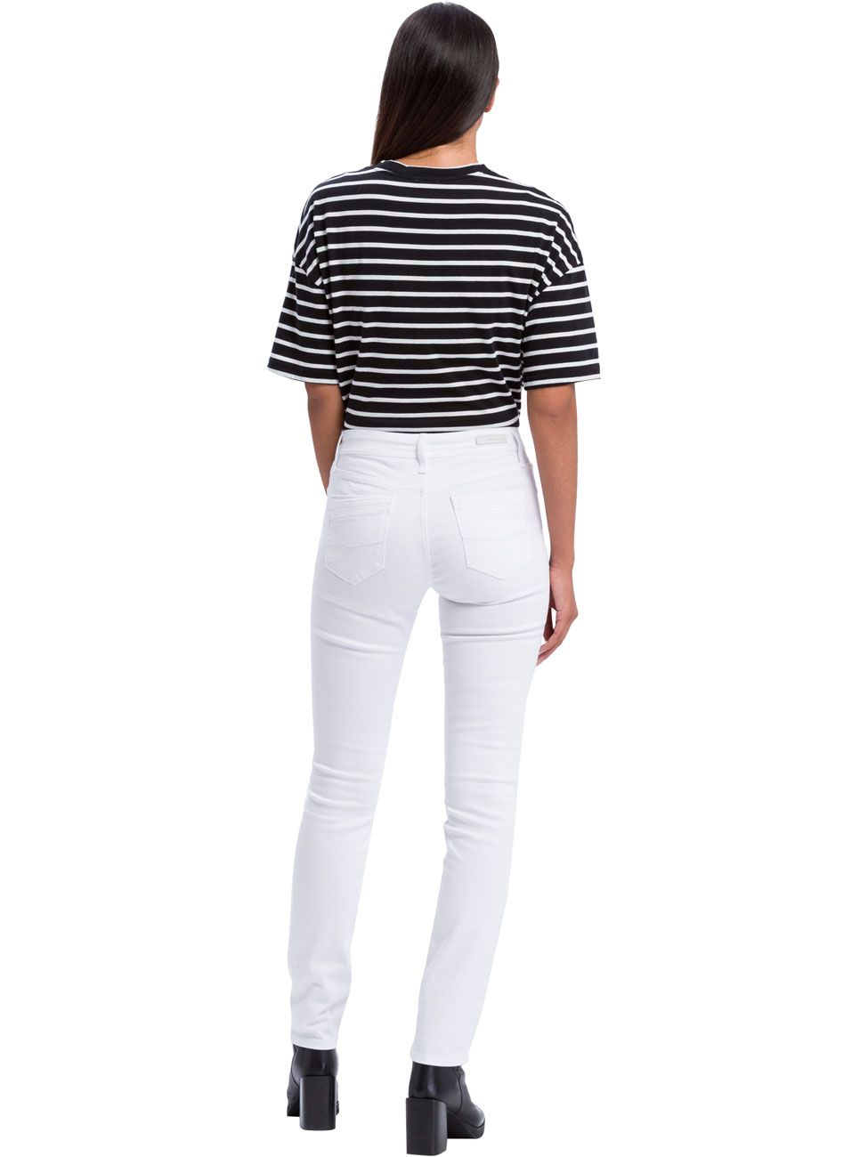 Cross Jeans Damen Jeans Anya - Slim Fit - Weiß - White günstig online kaufen