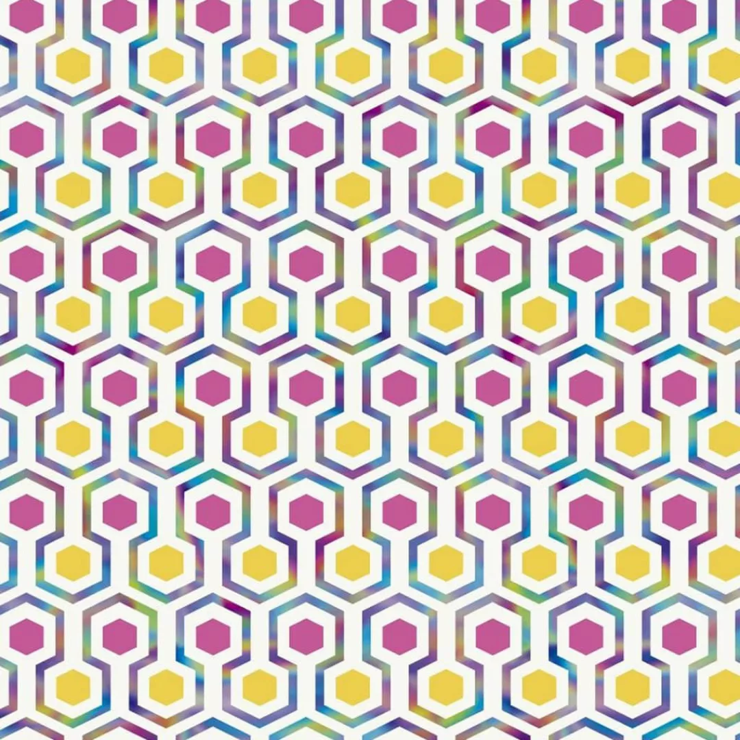 Good Vibes Tapete Hexagon Pattern Rosa Und Gelb günstig online kaufen