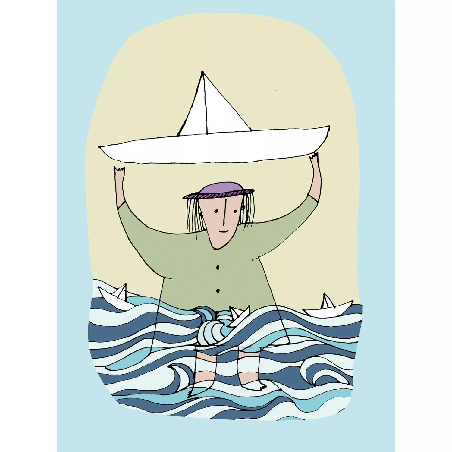 Komar Poster "Paper Ship", Menschen, (1 St.), Kinderzimmer, Schlafzimmer, W günstig online kaufen