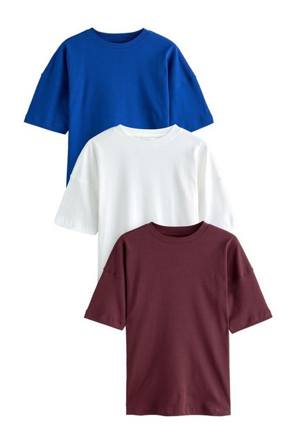 Next T-Shirt Oversize-T-Shirts aus 100 % Baumwolle, 3er-Pack (3-tlg) günstig online kaufen