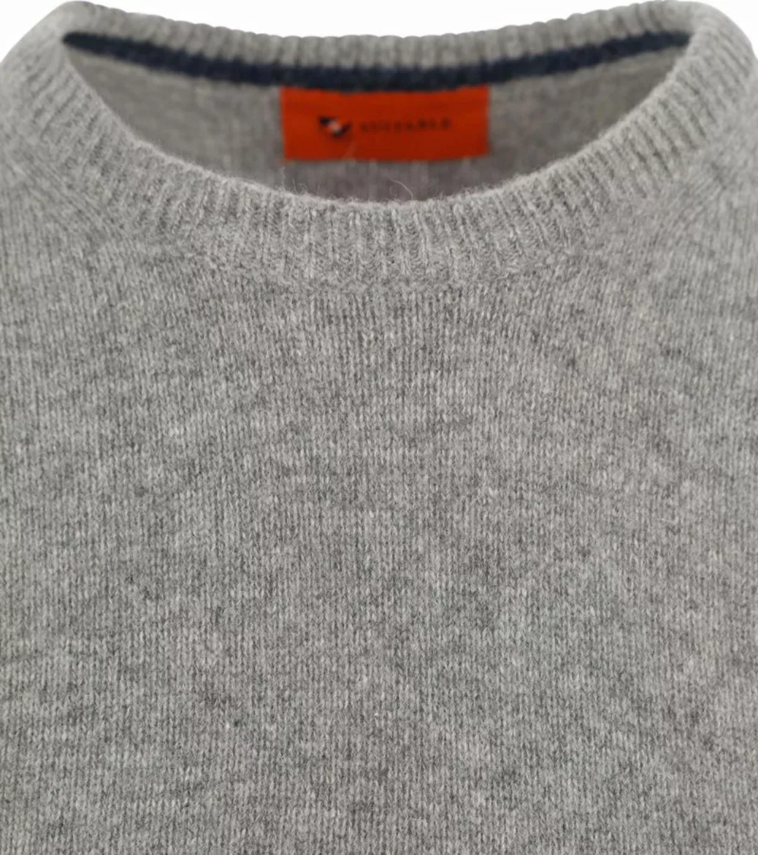 Suitable Lammwolle Pullover O-Ausschnitt Grau - Größe L günstig online kaufen