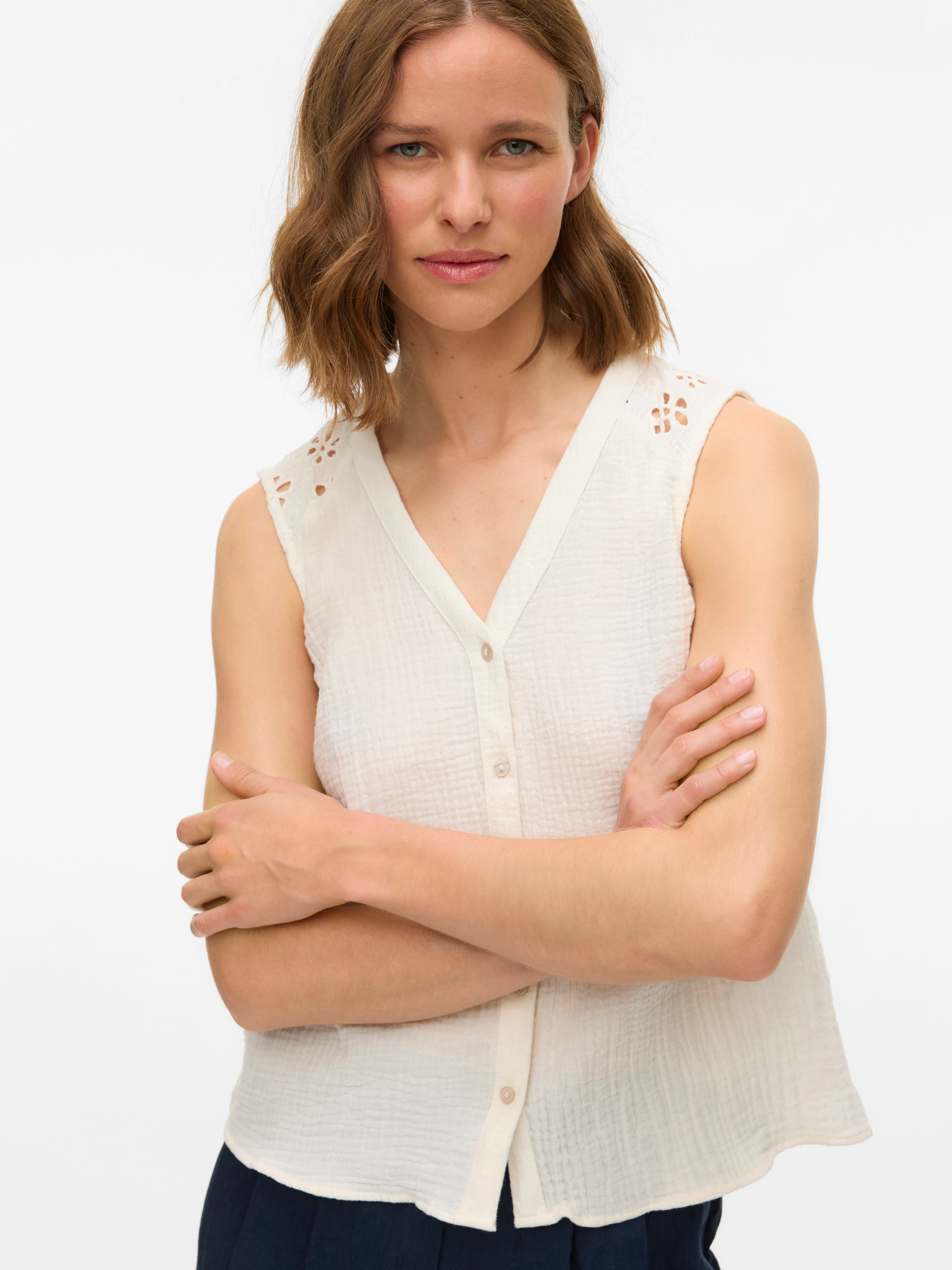 Vero Moda Blusentop "VMNATALI SL TOP WVN GA" günstig online kaufen