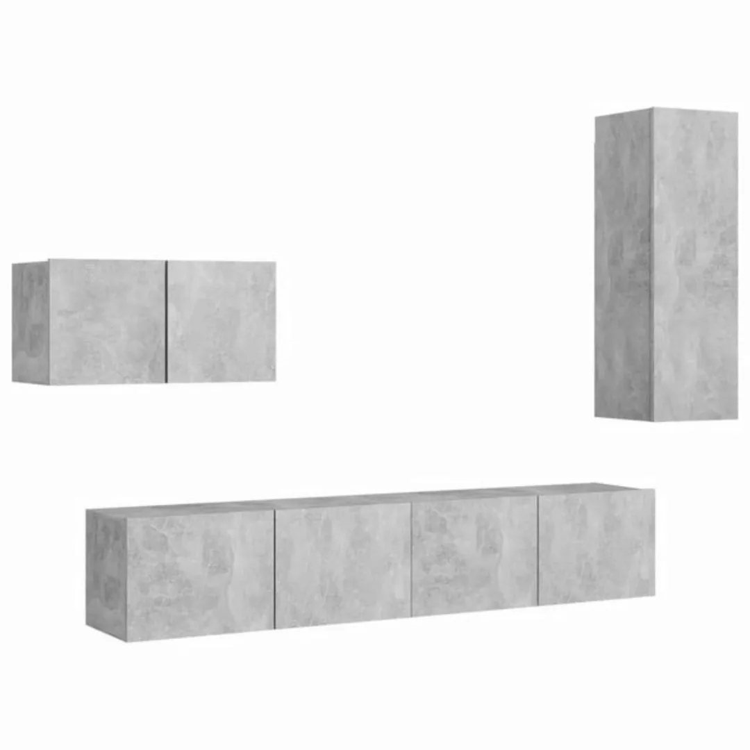 furnicato TV-Schrank 4-tlg. TV-Schrank-Set Betongrau Holzwerkstoff günstig online kaufen