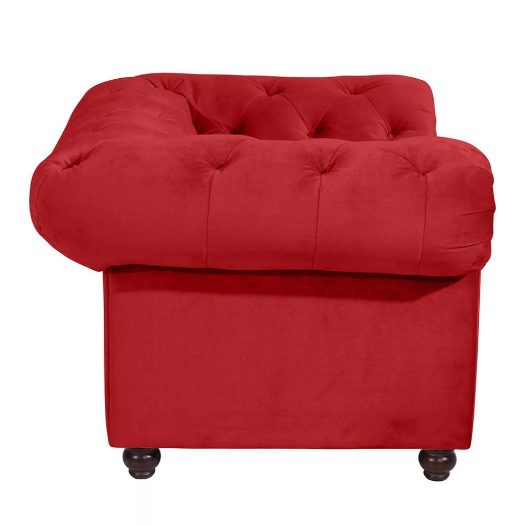 Lounge Sessel rot aus Samtvelours Chesterfield Look günstig online kaufen