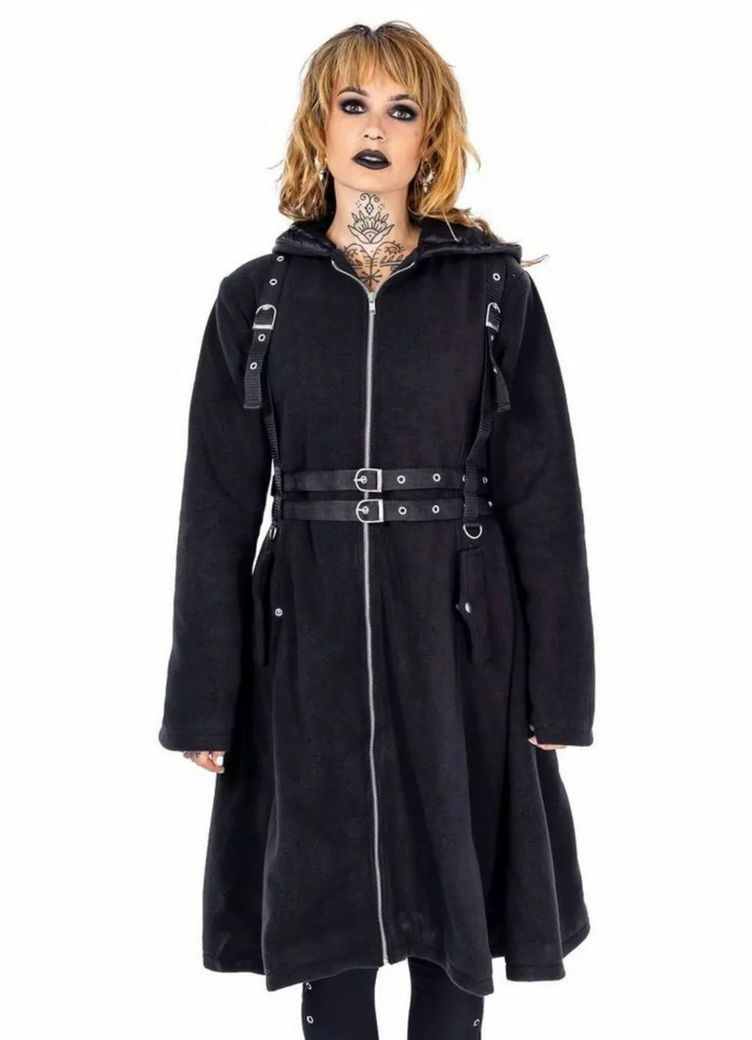 Heartless Wintermantel Lucretia Gothic Cyber Punk Riemen günstig online kaufen