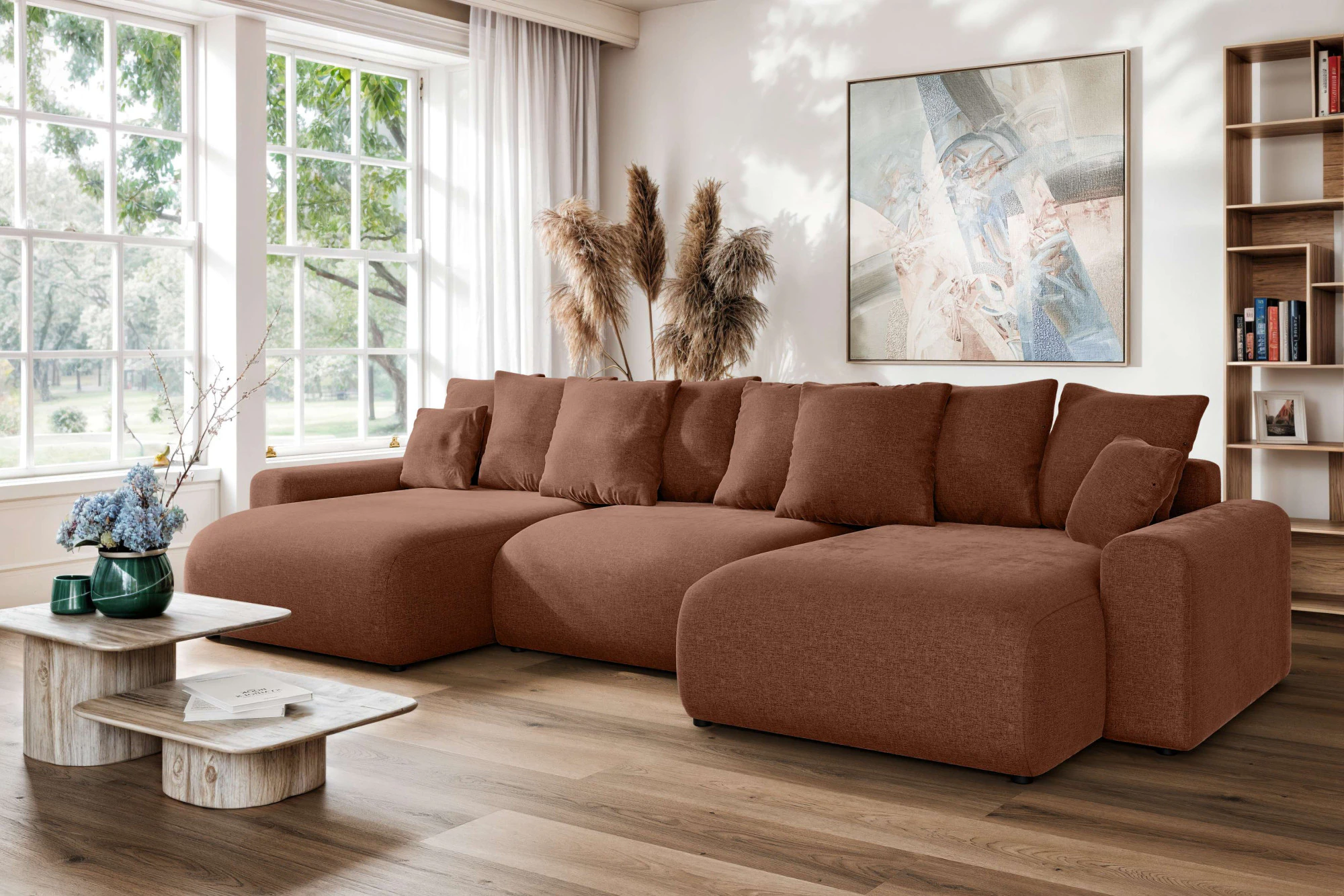 Home affaire Wohnlandschaft "LAKESIDE mit Bettfunktion und Bettkasten, Maße günstig online kaufen