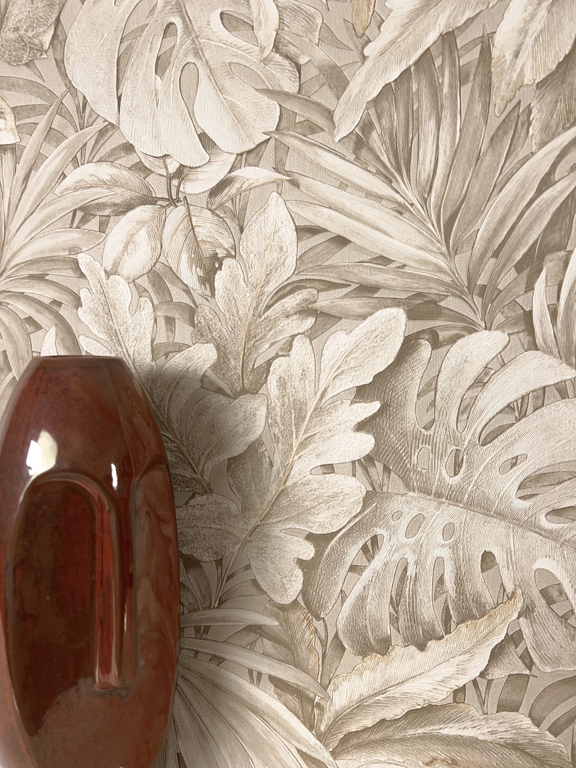 Newroom Vliestapete, Beige Tapete Tropisch Dschungel günstig online kaufen