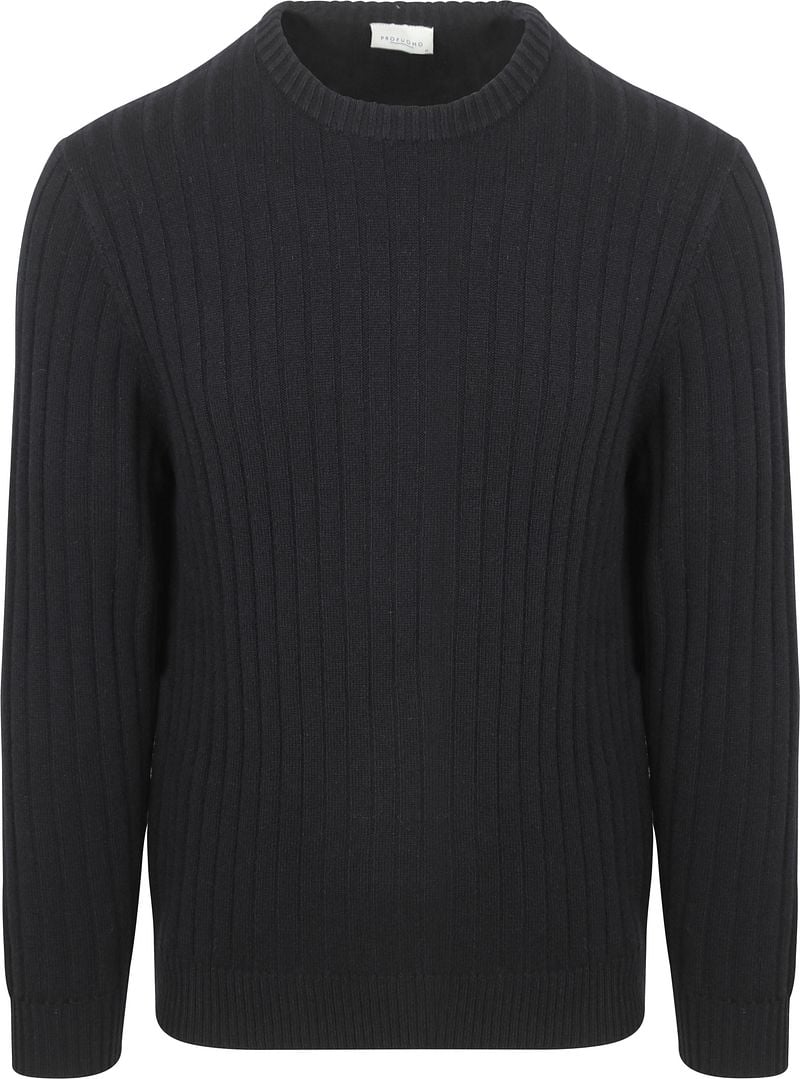 Profuomo Pullover Rib Wool Blend Navy  - Größe XL günstig online kaufen