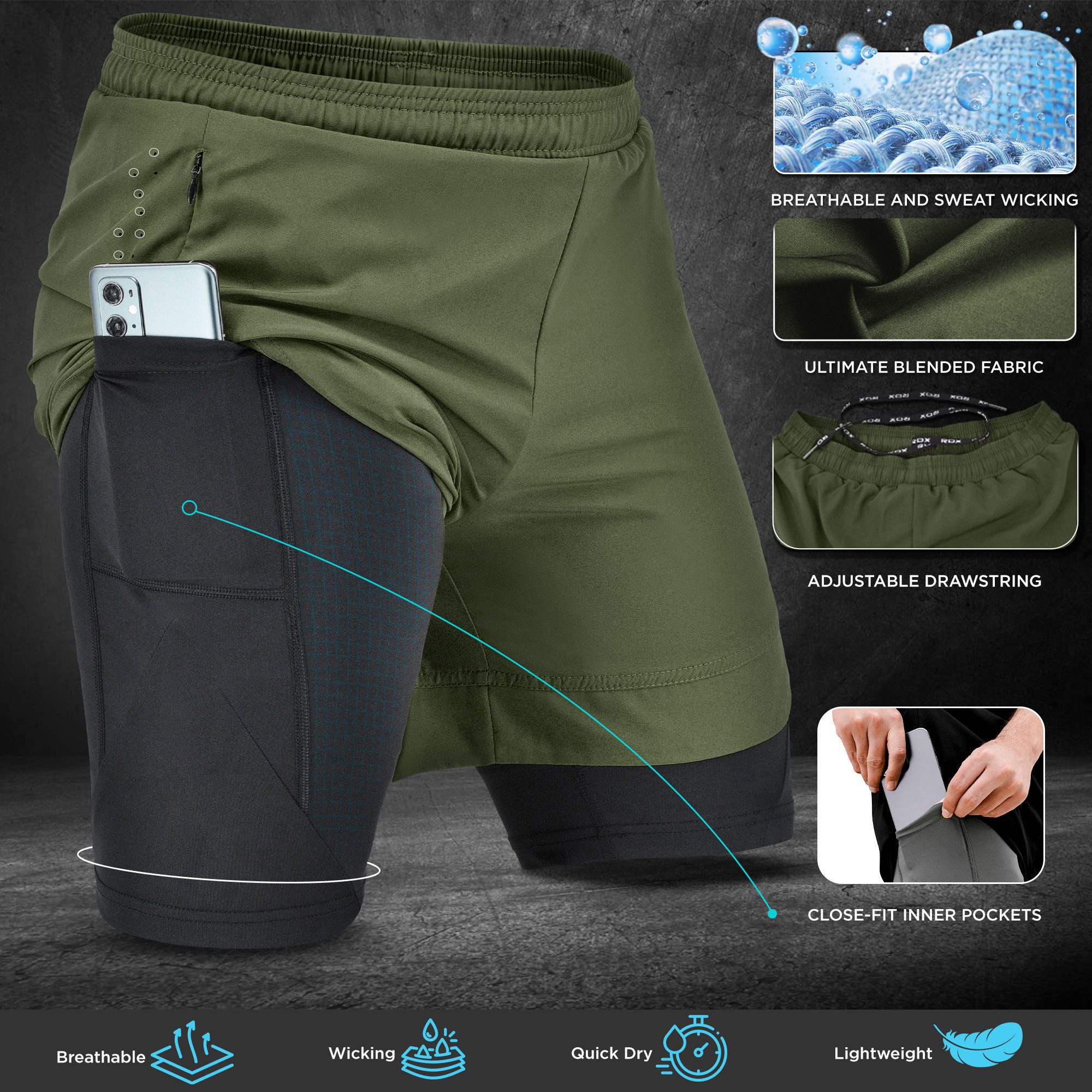 RDX Sports Laufshorts RDX Herren Laufshorts, günstig online kaufen