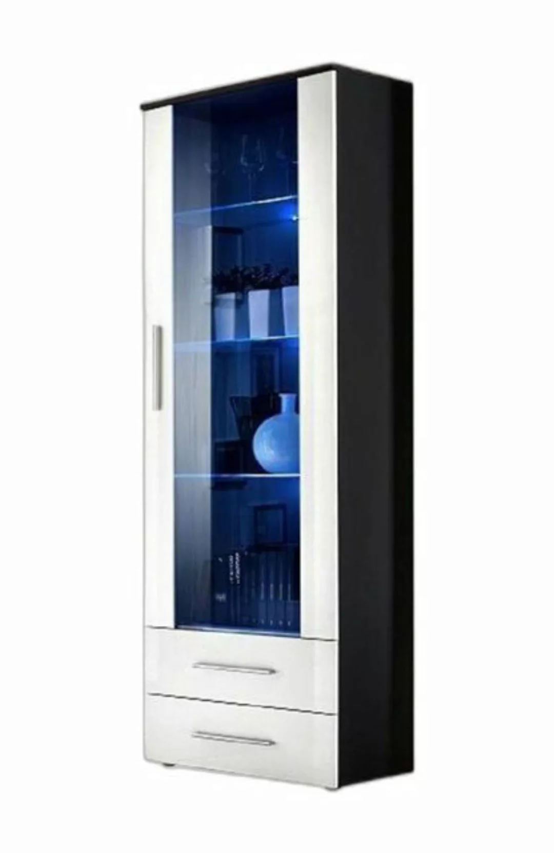 Xlmoebel Vitrine Designer Schwarz Vitrine Bücherregal Holzschrank Wohnraum günstig online kaufen