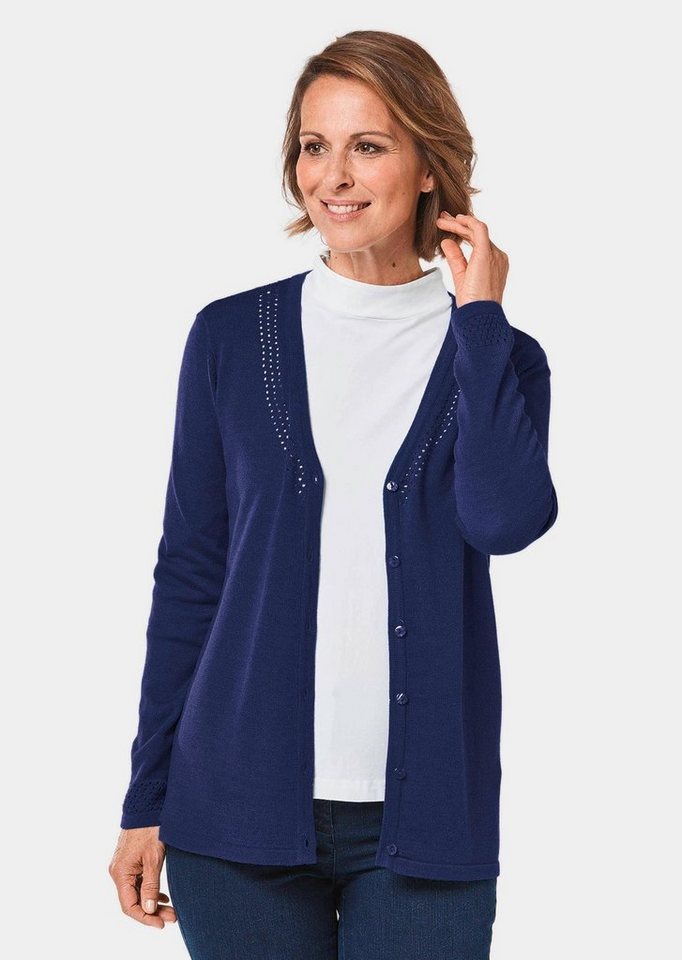 GOLDNER Strickjacke Kurzgröße: Ajourstrickjacke günstig online kaufen