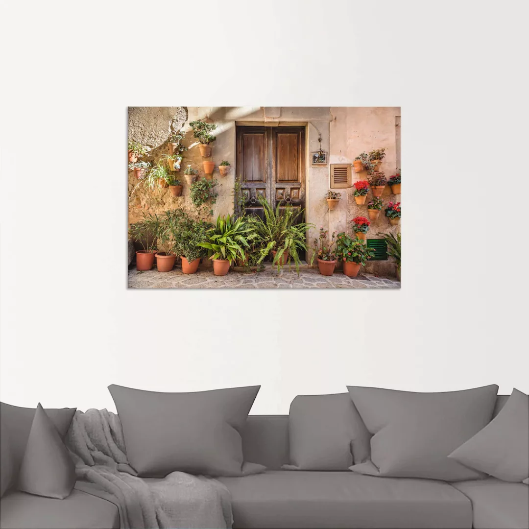 Artland Wandbild »Altstadtgasse Mallorca, Spanien«, Pflanzenbilder, (1 St.) günstig online kaufen