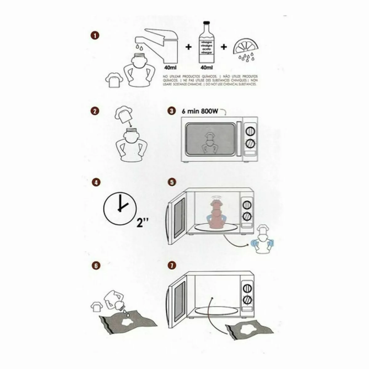 Mikrowellen-reiniger Koch Weiß Polypropylen (24 Stück) günstig online kaufen