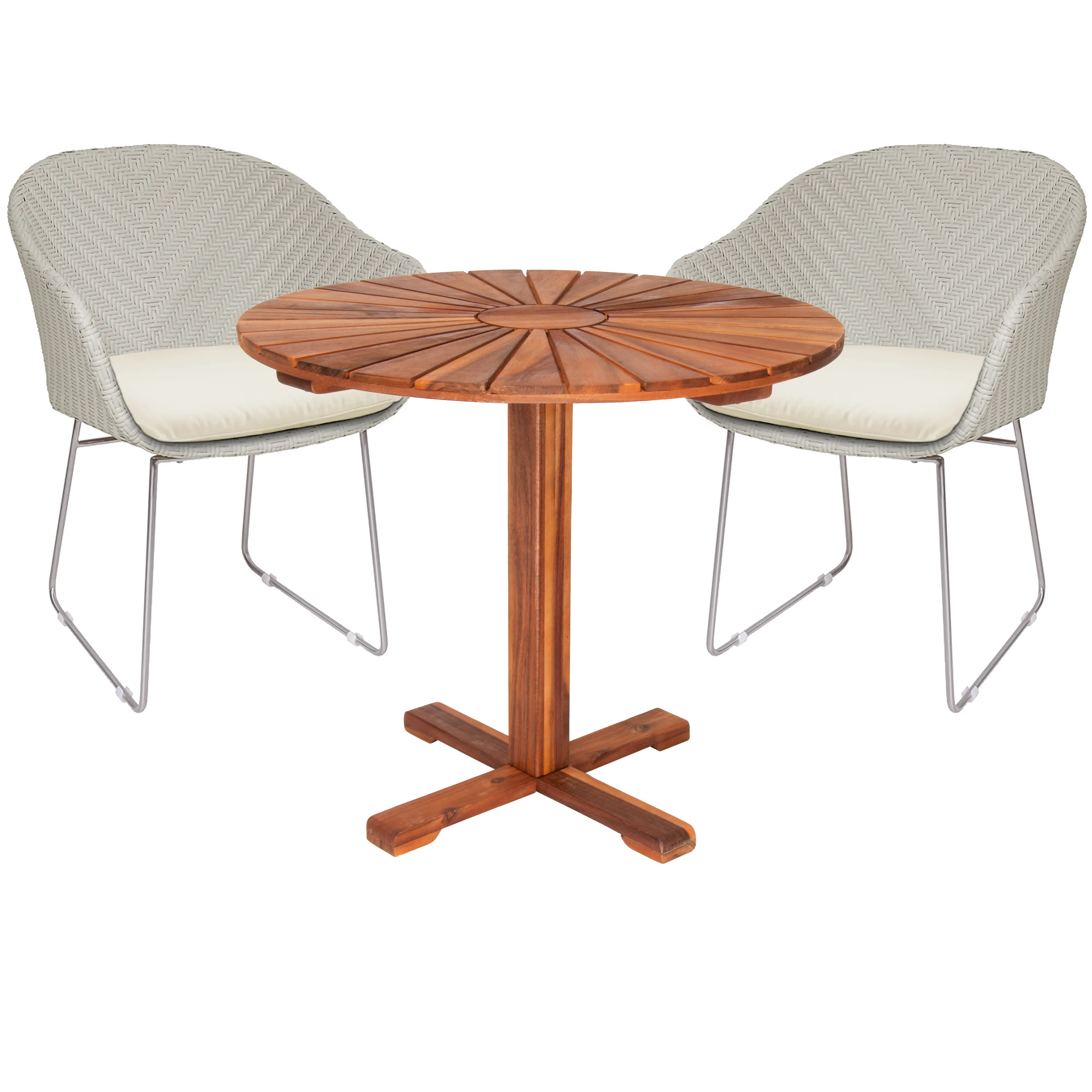 Polyrattan Garten-Sitzgruppe Monza 3-tlg Creme/Creme günstig online kaufen