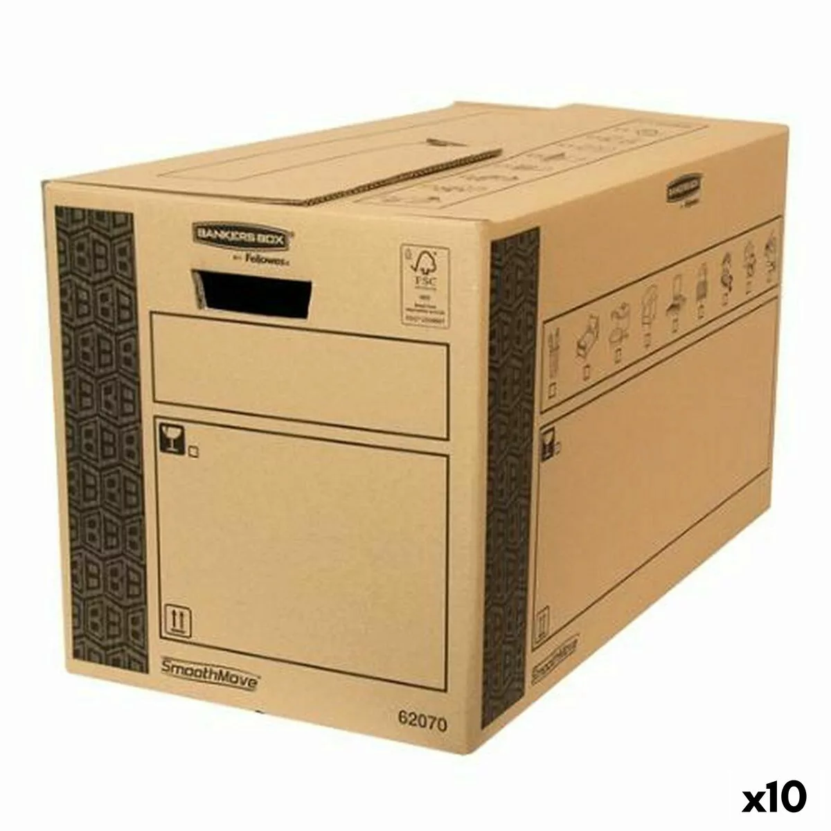 Box Fellowes Cargo Box Transport Braun Pappe (39,5 X 36 X 67 Cm) günstig online kaufen