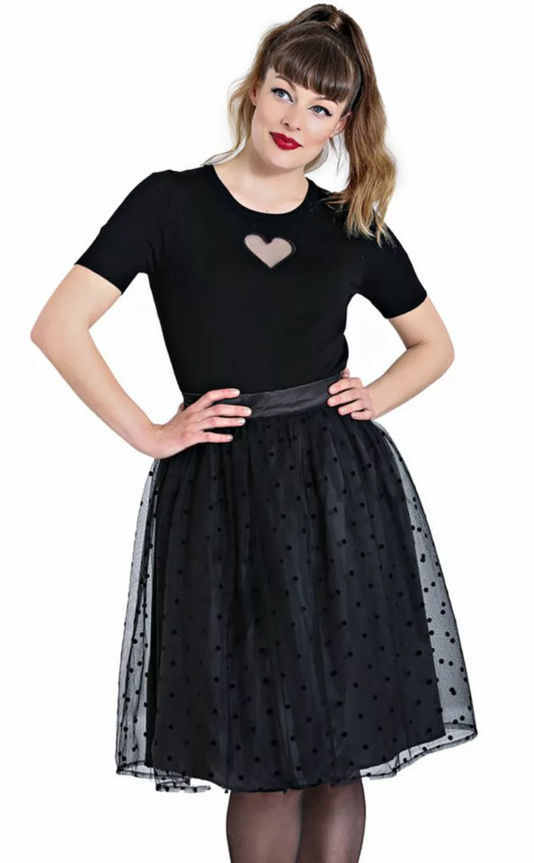 Hell Bunny A-Linien-Rock Amandine 50's Tüllrock Retro Vintage Skirt Spitze günstig online kaufen