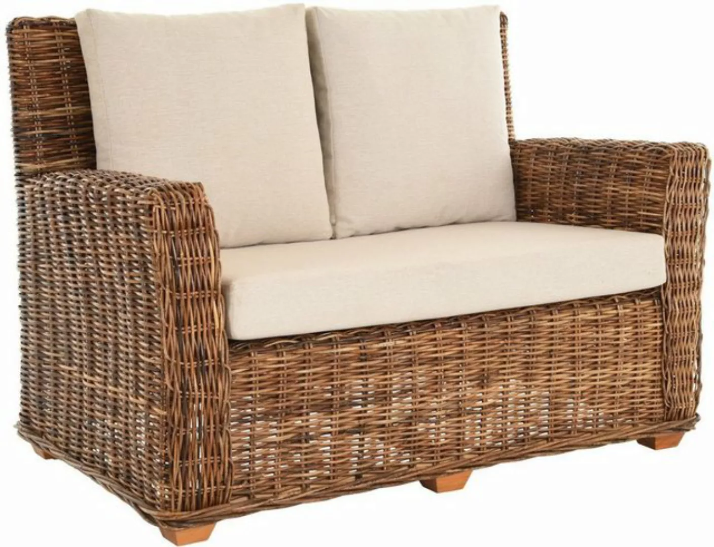 Krines Home Sofa Rattansofa Wohnzimmer-Sofa 2-Sitzer Wohnzimmer Couch Sofa günstig online kaufen