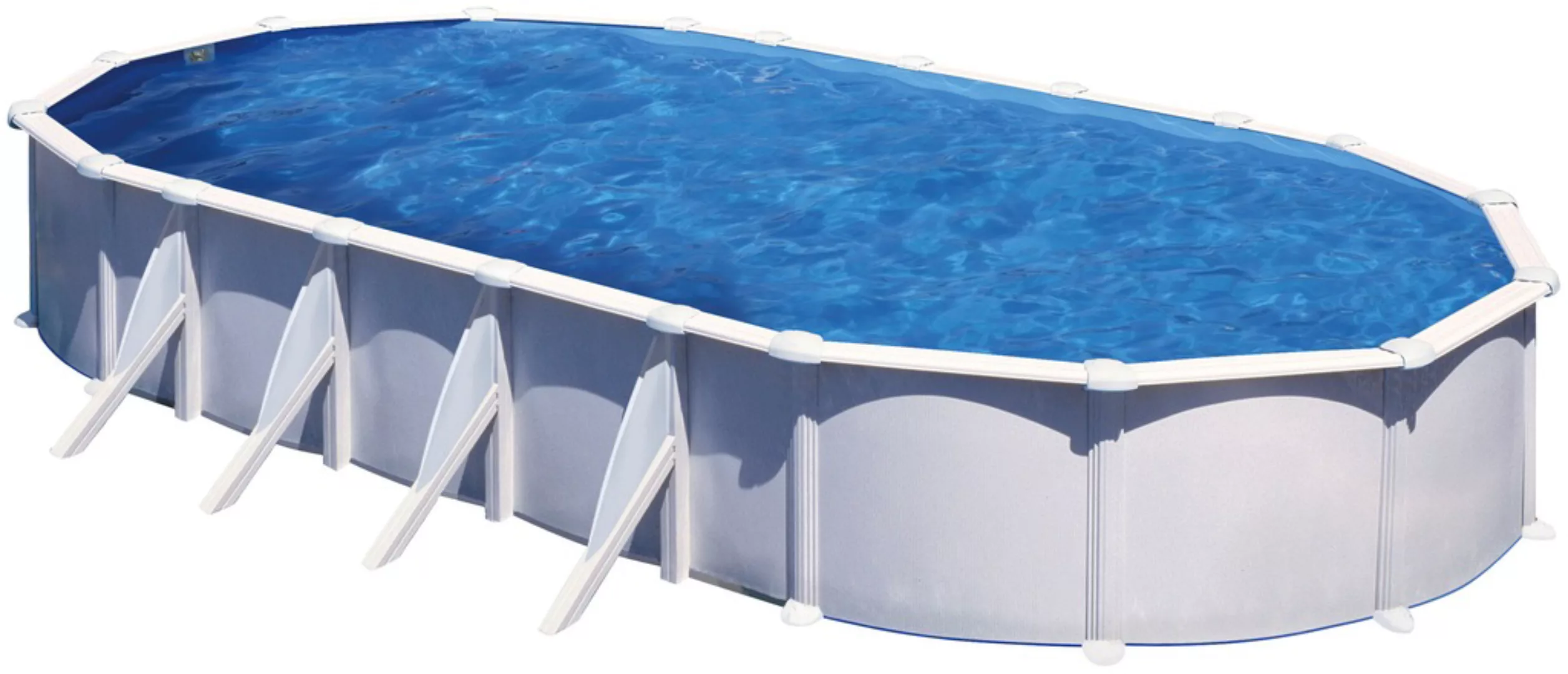 Gre Stahlwand-Pool Atlantis 1.000 cm x 550 cm x 132 cm Oval Weiß günstig online kaufen