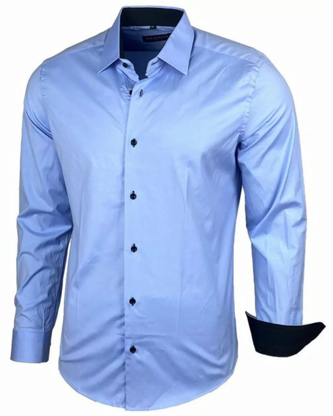 Baxboy Langarmhemd BAXBOY Kentkragen Businesshemd Slim Fit Hemd mit farblic günstig online kaufen