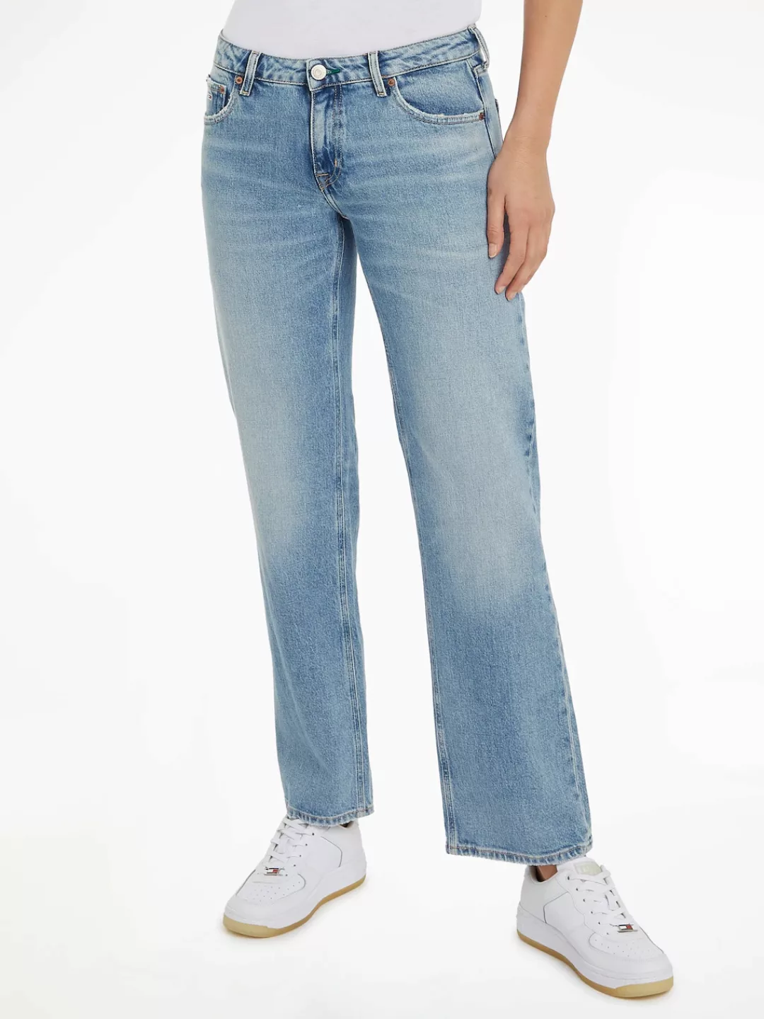 Tommy Jeans Bequeme Jeans "LW STR BH4116", mit Ledermarkenlabel günstig online kaufen