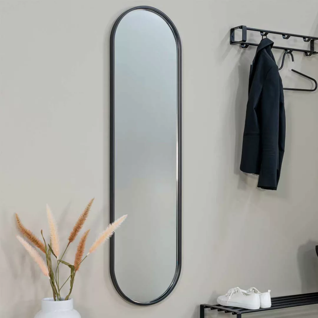 Wandspiegel Spiegel in Schwarz in ovaler Form günstig online kaufen