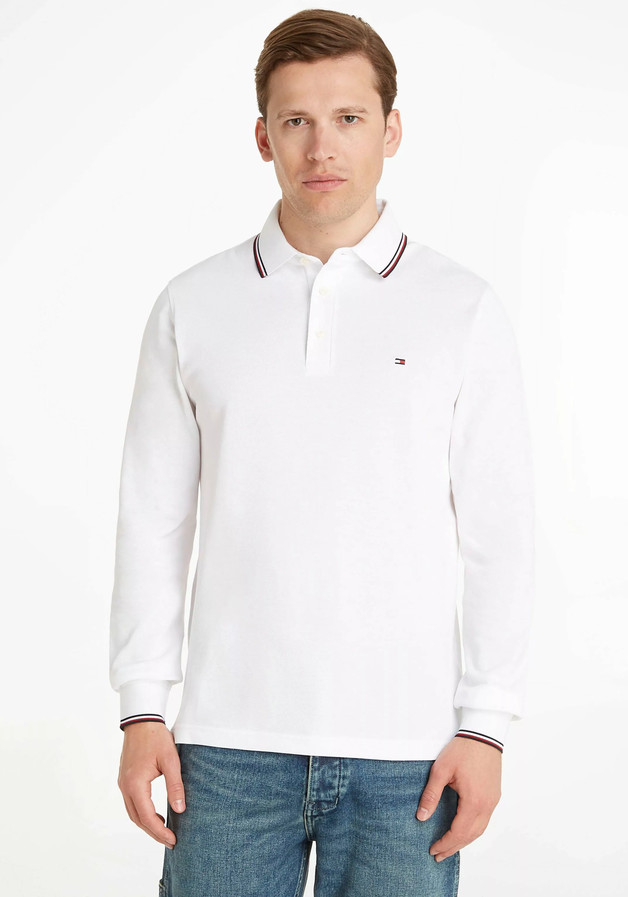 Tommy Hilfiger Poloshirt "1985 RWB TIPPED SLIM LS POLO", aus weichem Samt günstig online kaufen