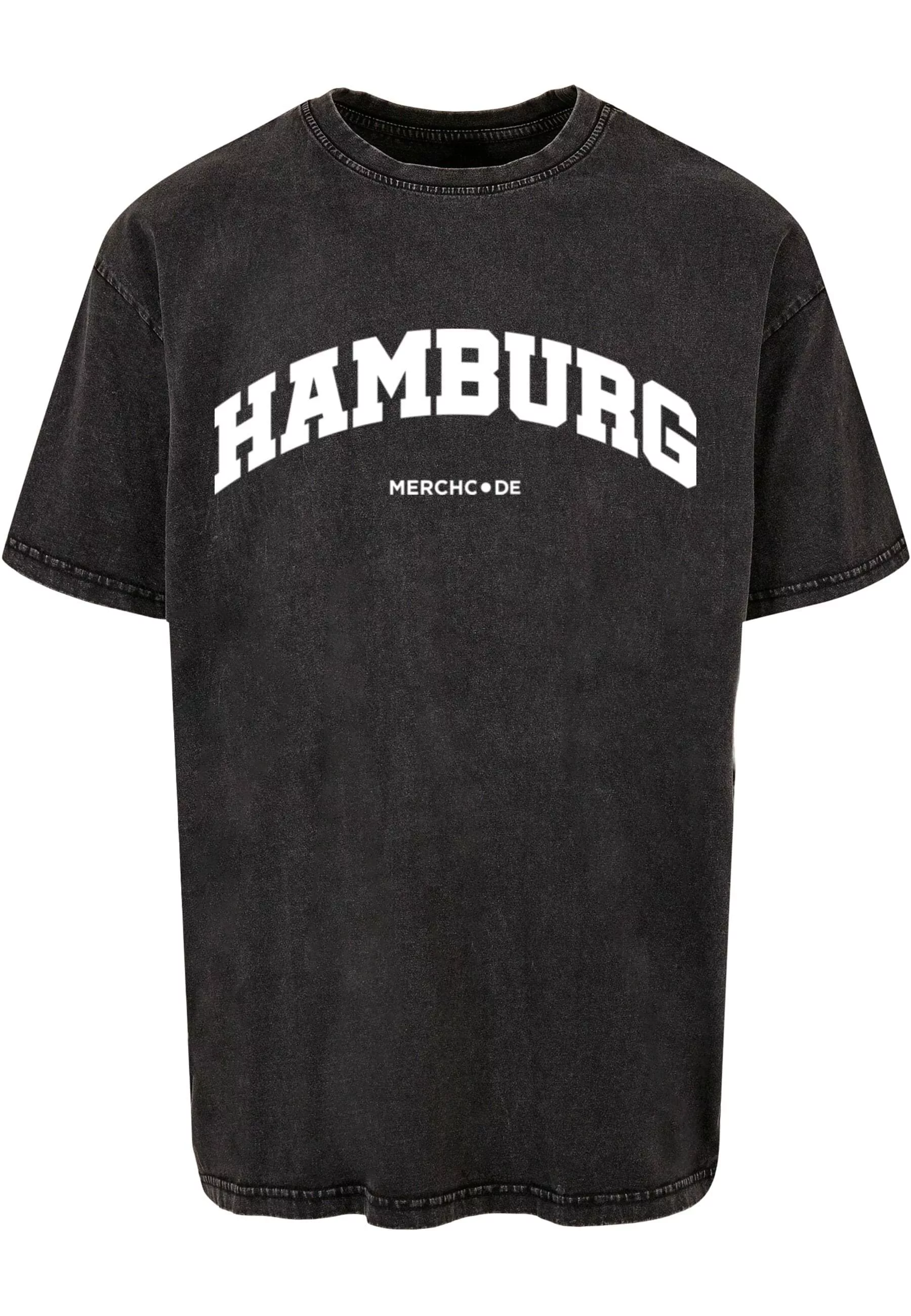 Merchcode T-Shirt "Merchcode Herren Hamburg Wording - Acid Washed Oversize günstig online kaufen