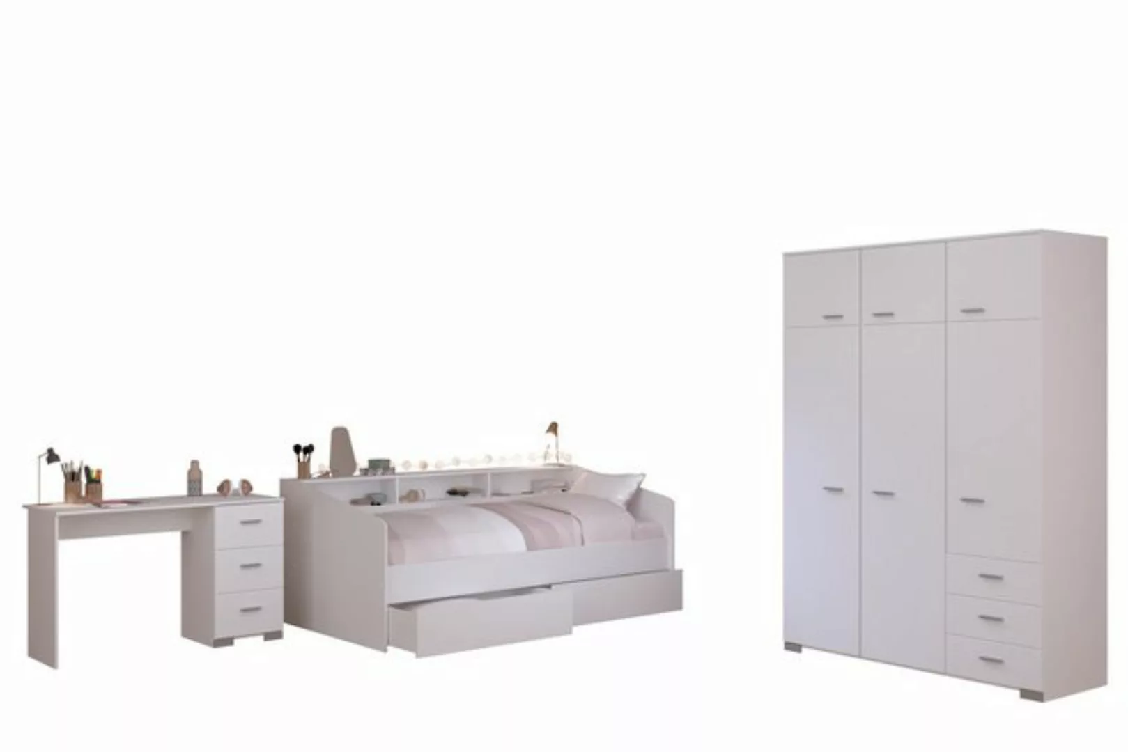 Parisot Stauraumbett Parisot Sleep 42-Jugendzimmer Stauraumbett Weiß 90x200 günstig online kaufen