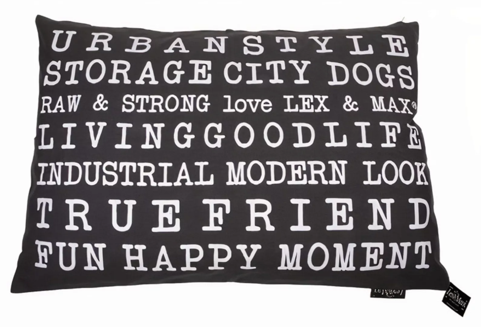 Hundekissenbezug Text Urban 100 X 70 Cm Dunkelgrau günstig online kaufen